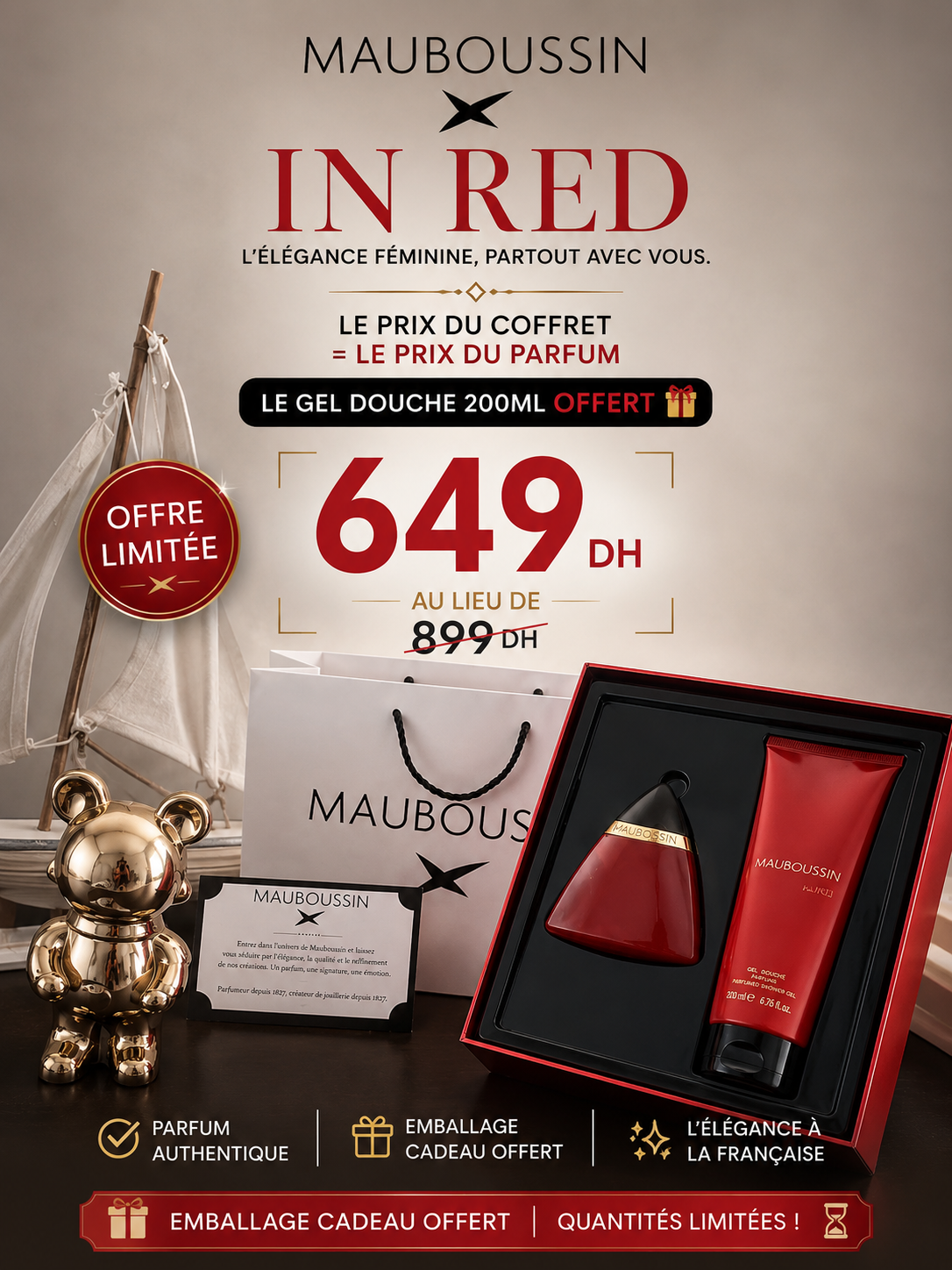 Coffret IN RED + Gel douche 200ml offert
